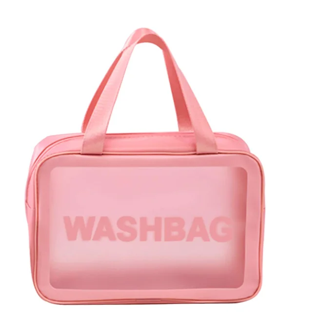 

PVC MakeUp Organizer Clear Toiletry Bags Large Capacity Makeup Pouch for Traveling Bathroom, Black,pink, white
