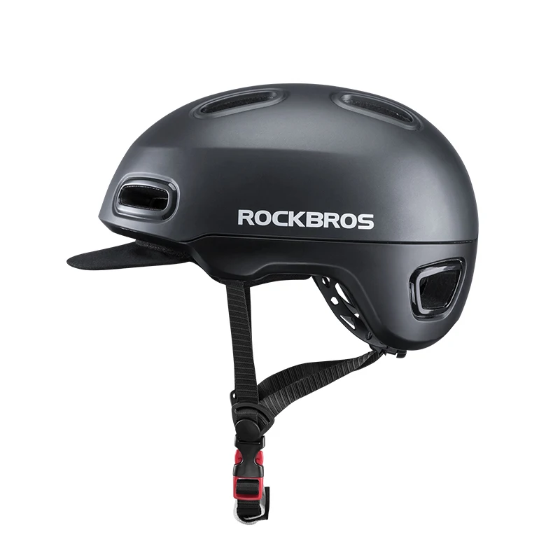 

ROCKBROS Bike Helmet Breathable EPS Integrally-molded Bicycle Unisex Shockproof Helmet Adjustable Hat Cycling Equipment, Black/blue/titanium