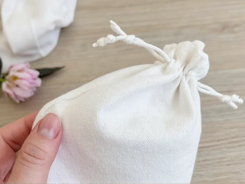 DIY car air freshener sachet in breathable cotton pouch