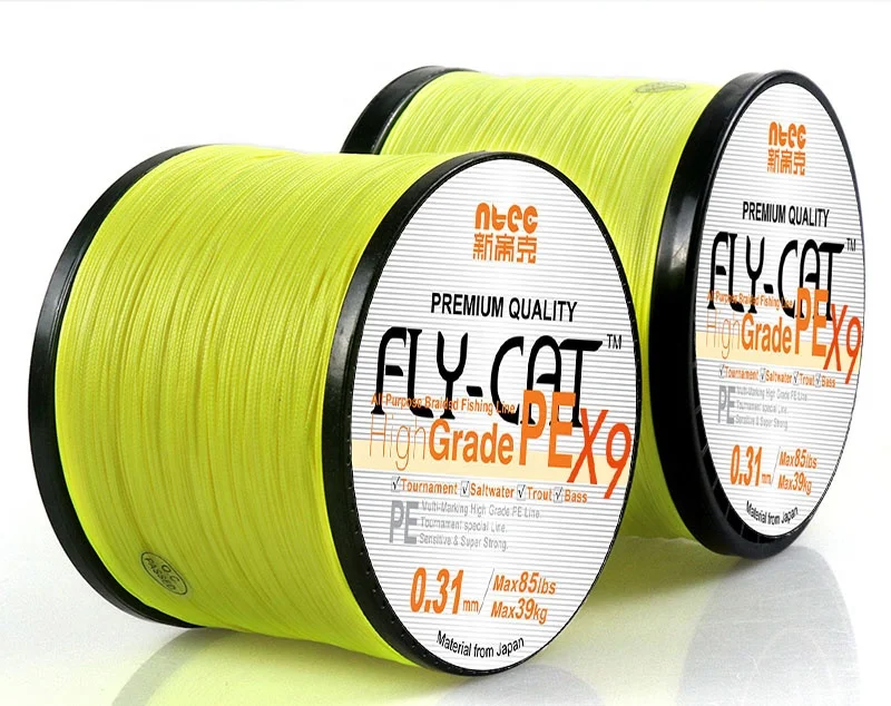 

100M 300M 500m 1000M Multifilament PE Braided Fishing Line Brand Series 9 Strands Super Strong 10lb-80lb, Moss green,yellow,blue,pink,black,white,multicolor,...customized