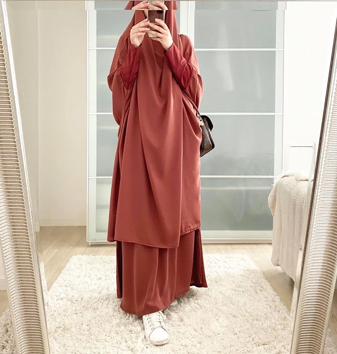 

wholesale muslim islamic clothing dubai abaya silk robes french one piece garment prayer dress set women