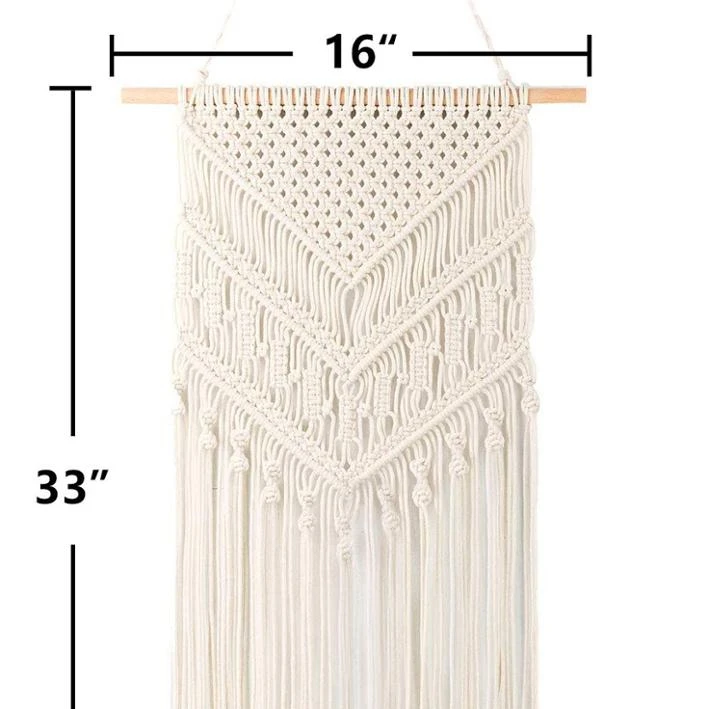 

Small MOQ handmade macrame wall hanging for home decor, White