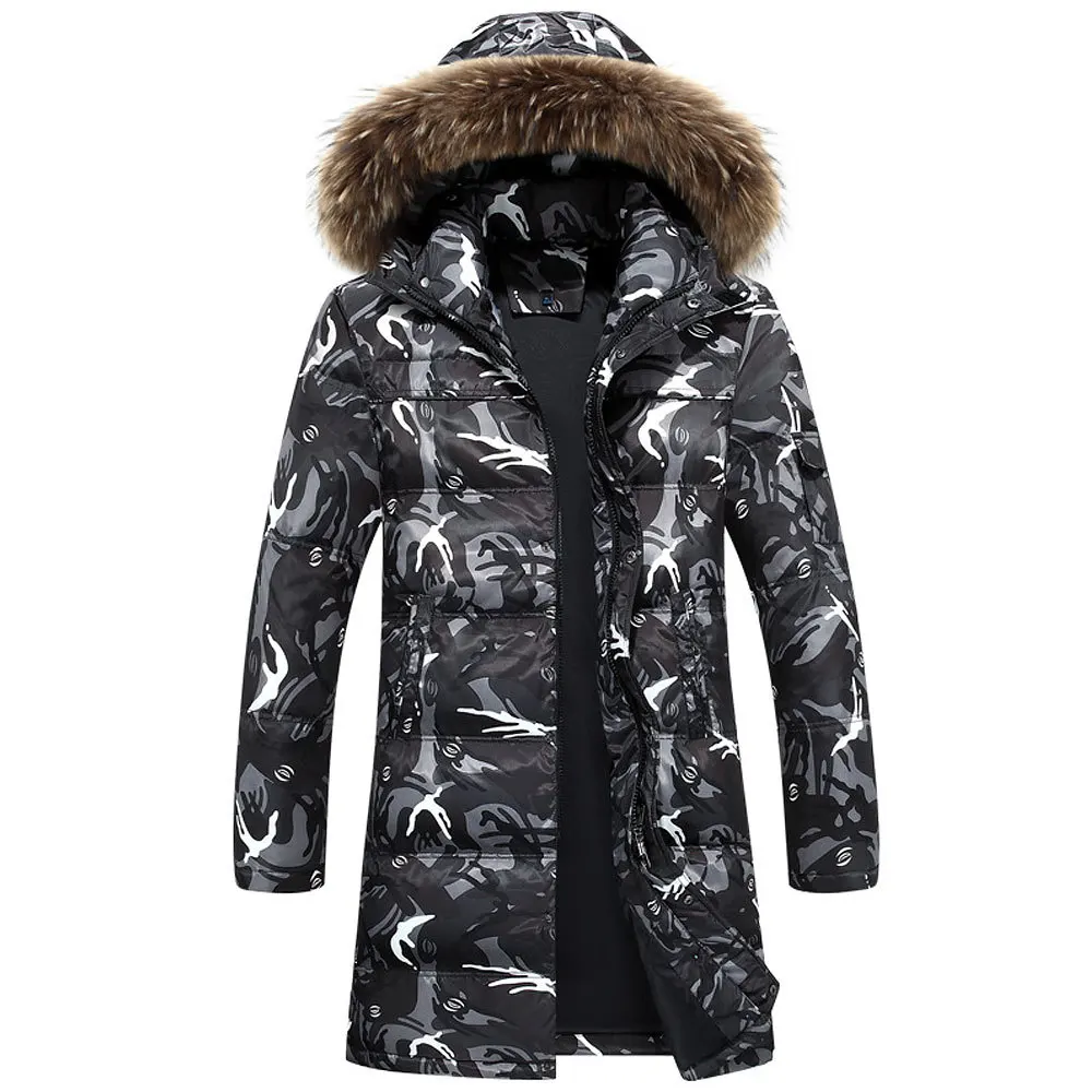 

Moose knuckle European and American men's down jacket 2020 winter new thick mid-length large fur collar down jacket, Picture colors