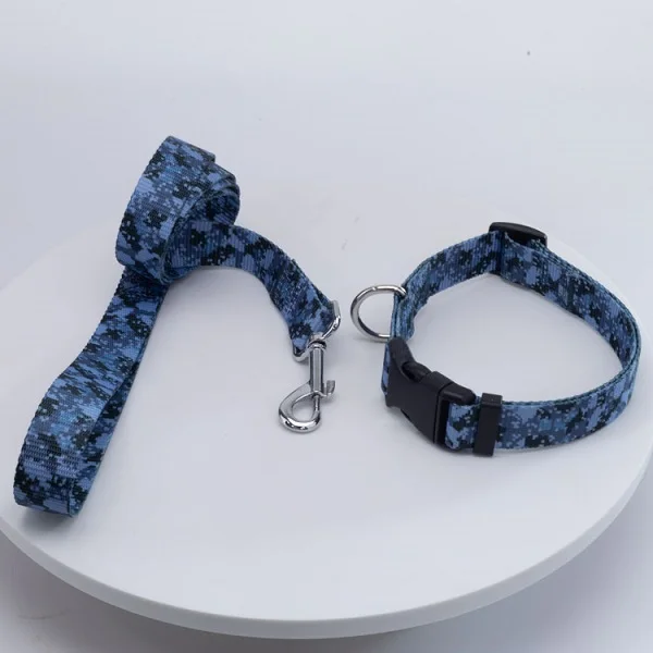 

Premium Wholesale Colorful Customized Polyester Luxury Dog Collar Leash Set Durable, Custom