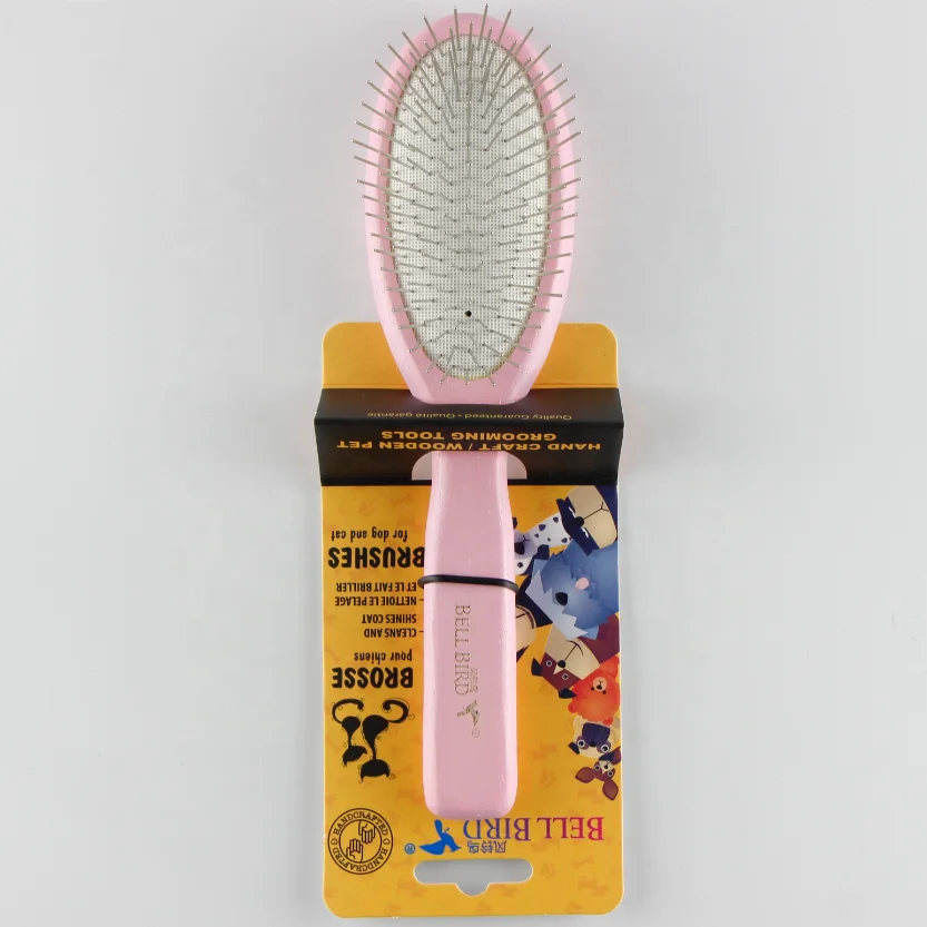 

Colorful wood pet pin brush for online shopping