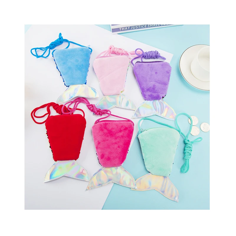 

2020 new arrival mermaid tails girl shine mini shape wallets purses for girls