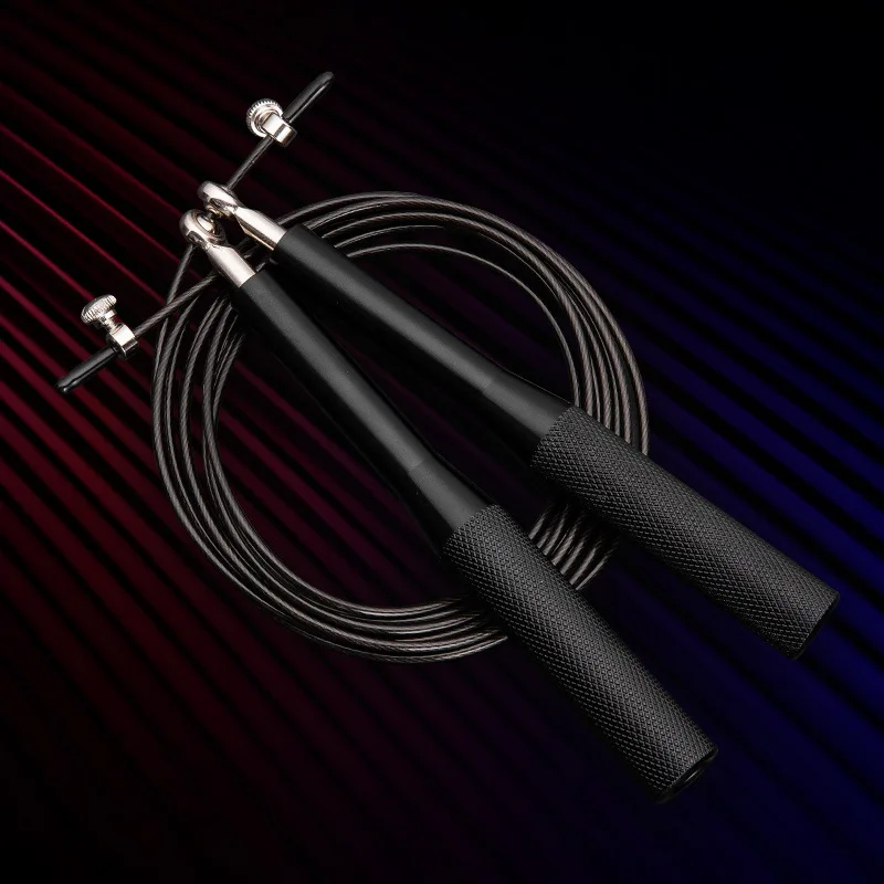 2024 Custom Logo Adjustable Steel Wire Aluminum Speed Jump Rope Jumping Sports With Custom Logo Wholesale Metal Skipping Rope