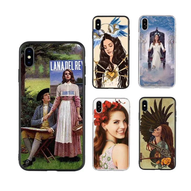 

Lana Del Rey Funny Fashion hot selling cute girl Phone Case for iPhone 13 X XR Xs Max 11 11Pro 11ProMax 12 12pro luxury fundas, Black/transparent