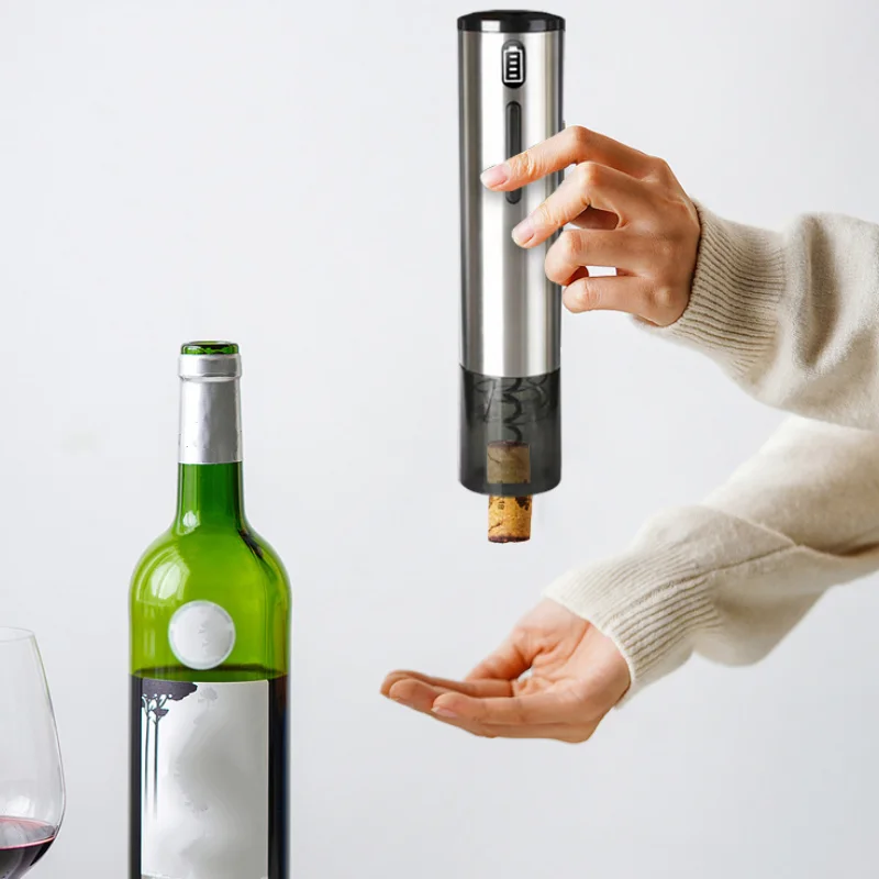 

Portable Wine Bottle Opener Metal Rechargeable Wine Corkscrew Opener Beer Open Accessories, Slivery or customized
