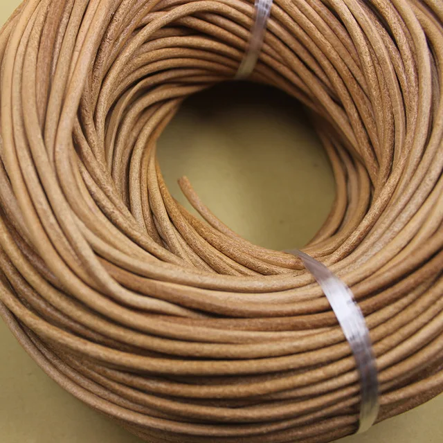 

Meetee CD208 Cowhide Rope Leather Cords Natural Black Brown Color for Jewelry Decoration Bag Strap DIY Leather Crafts