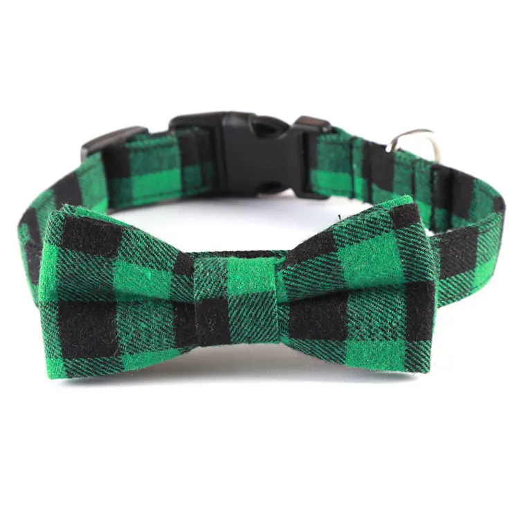 

british style plaid safety breakaway buckle small cat kitty bow tie pet collar, Red,green, pink, white