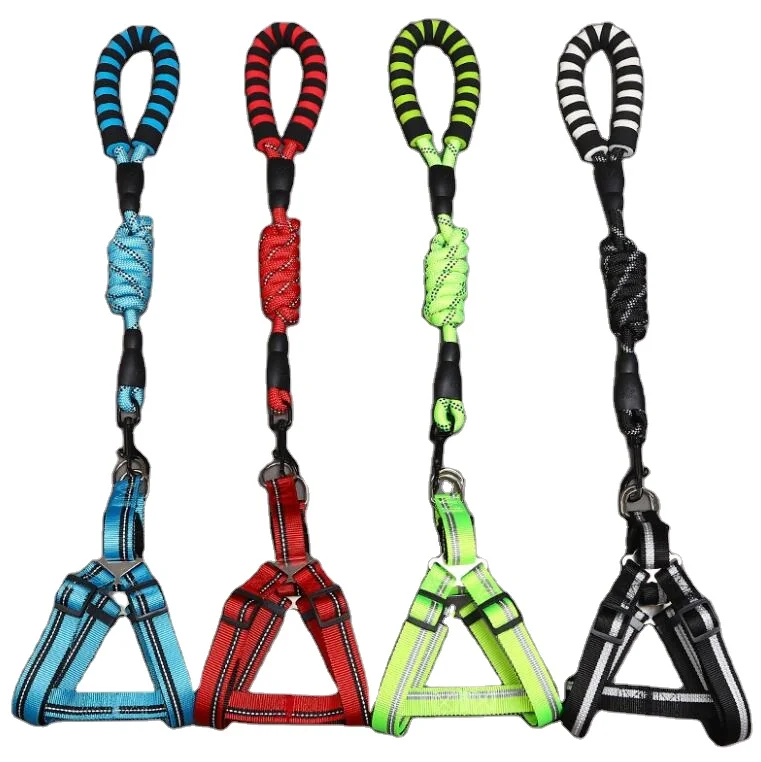 

Hot Sale Adjustable EVA Handle Reflective Pet Vest Harness Traction Rope Dog Leash, Blue, black, red, green