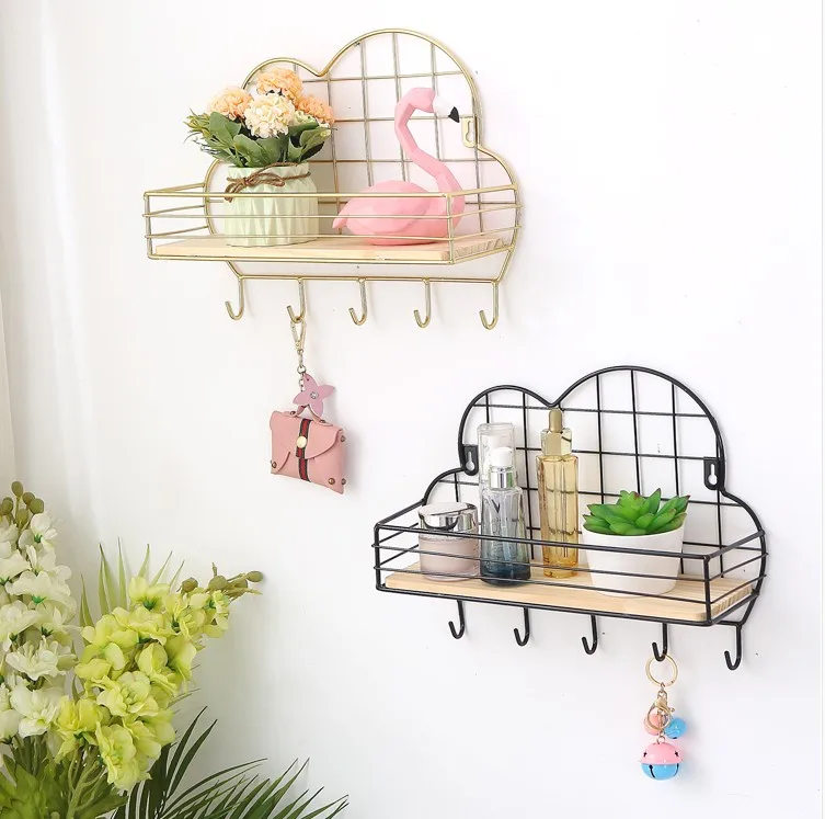 Modern Colorful Decorative Fashion Nordic 2 Tier Wall Shelf