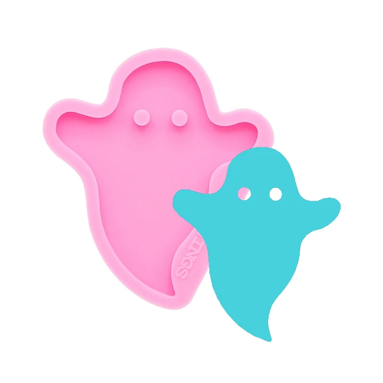 

S970 Halloween shiny pumpkin ghost silicone keychain mold for resin craft, Random