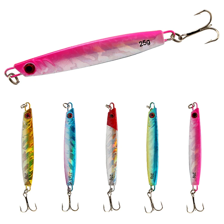

25g Lead Fish Slow Pitch Saltwater Jigging Lures Metal Jig Fishing Lure, 5 colors