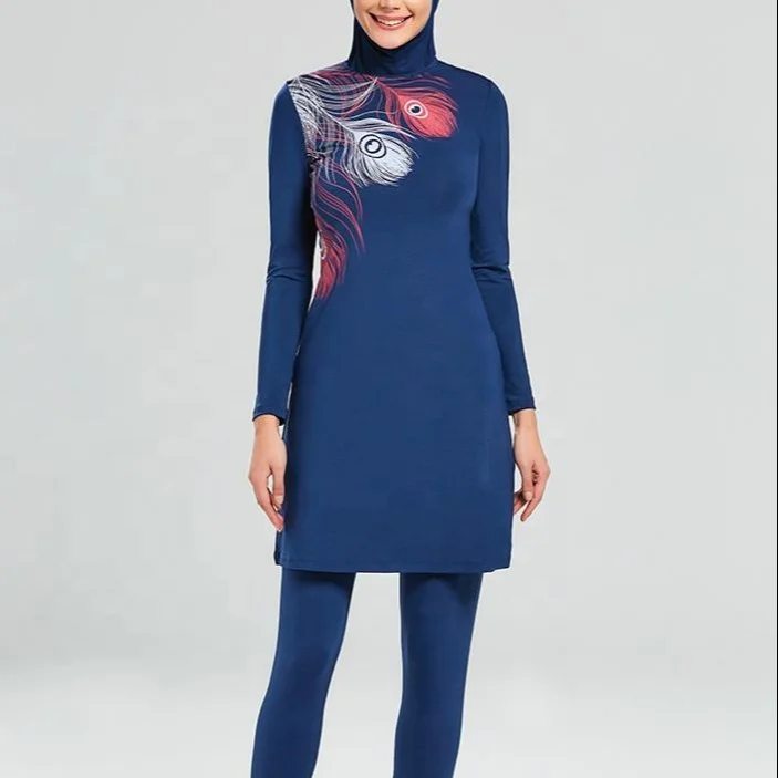 

2021 Factory Outlets Burkini Long Maillot De Bain Long Sleeve T-shirt + Long Pants + Hijab Swimwear for Women