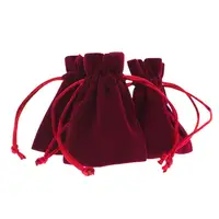 

Custom fashion colourful velvet drawstring jewellery gift pouch travel bag