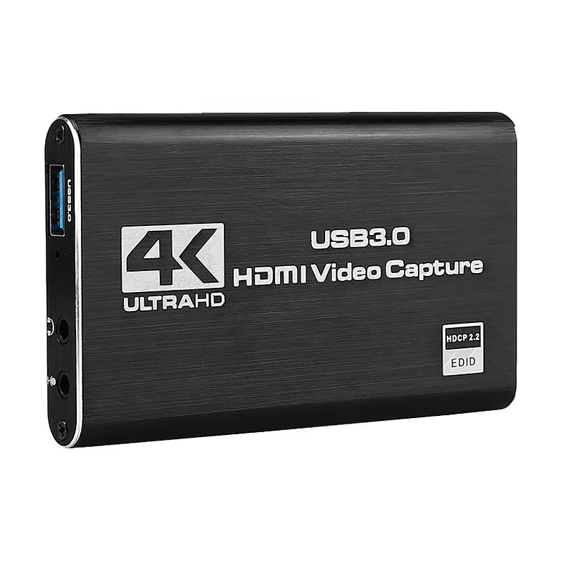 

Black USB3.0 4K HDTV Video Capture Game Video Capture Card For OBS Live Streaming 1080 Video Resolution