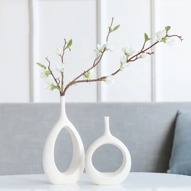 

Round Shape White Ceramic Flower Vase For Home Decor Modern White Ceramic Home Decor Flower Vase Ceramic Decrotive Vases