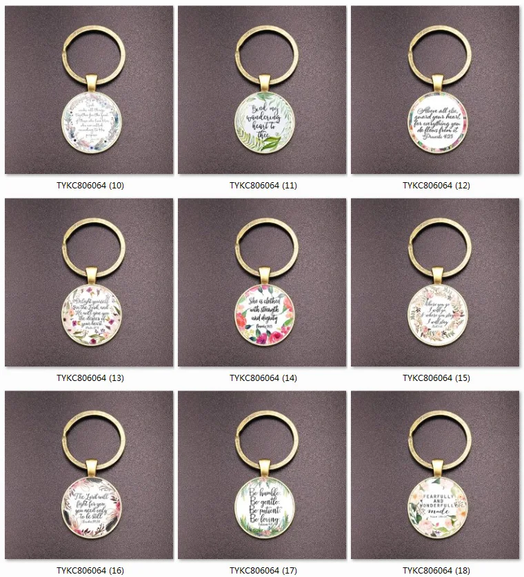 Custom Retro Cheap Christian Keychain Keyring Miniature Bible Key Chain