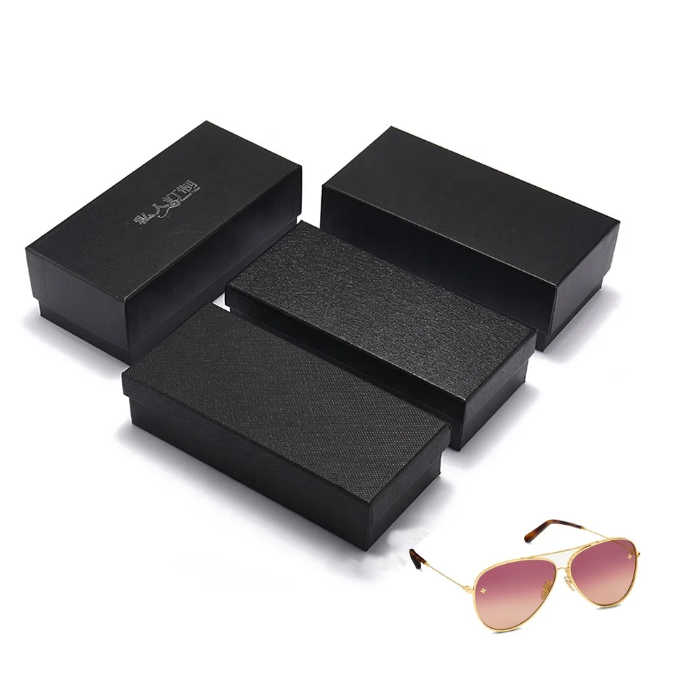 

LOW MOQ Black Glasses case High quality hard kraft cardboard sunglasses gift box for glasses storage