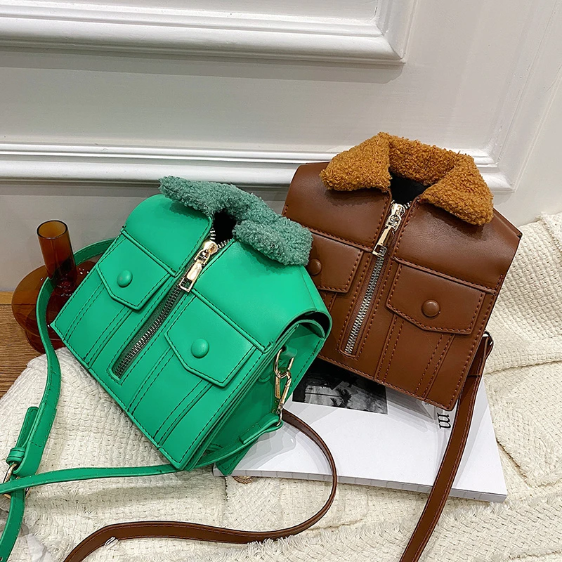 

2022 Chic Fashion Winter Big Handbag Faux Fur Ladies Single Shoulder Crossbody Designer Handbag Winter Tote Bag Cute Fur Handbag