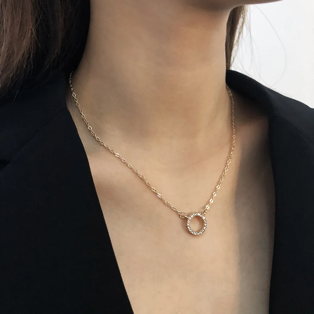 

Simple Geometric Round Pendant Necklace 2020 Jewelry Clavicle Necklaces Choker Necklace Women