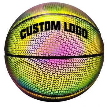 

Custom Logo Glowing Reflective Basketball Novelty Size 7 Glow in The Dark Basketball Luminous Basketball
