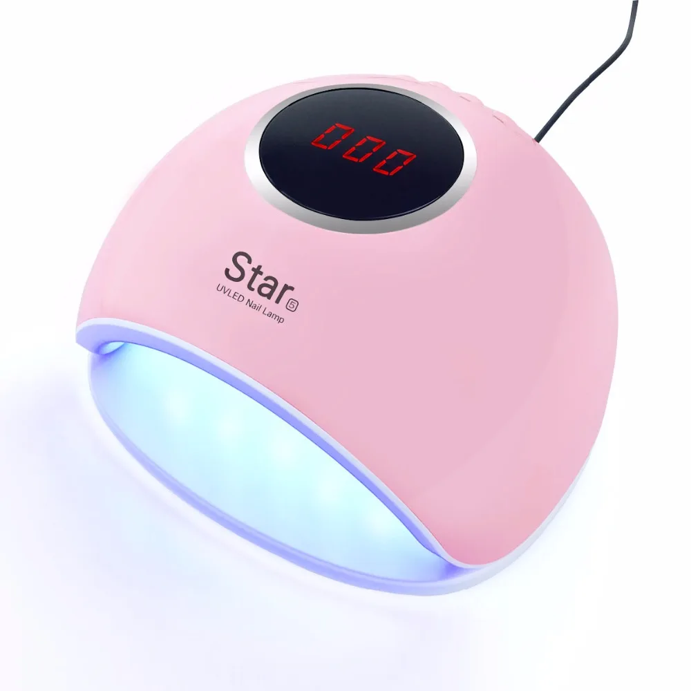 

72W Professional Nail Dryer 10s 30s 60s 99s Timer Star 5 Nail Lamp 33 Beads UV LED Lamp for Manicure, Pink, white