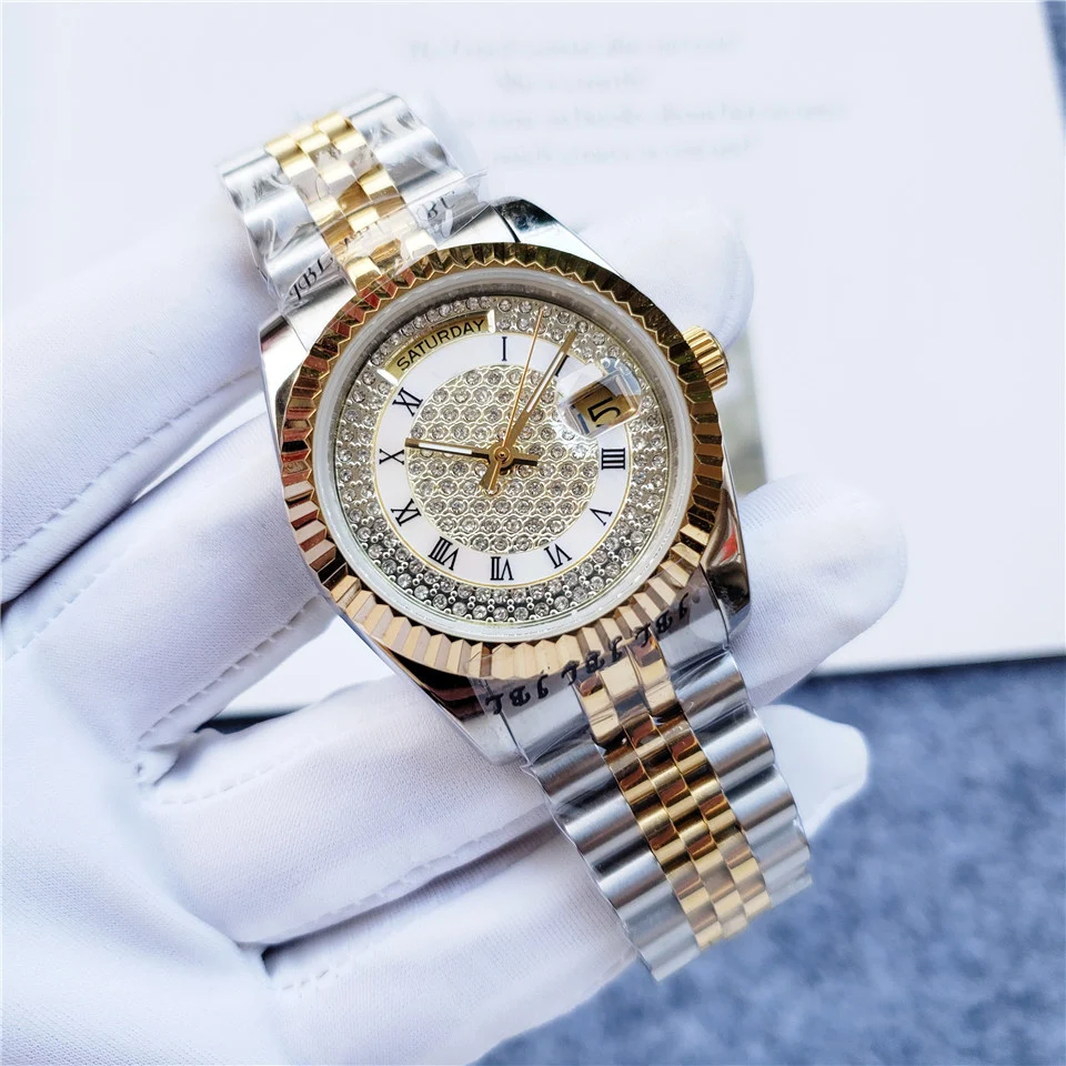 

2022 rollexables Luxury ladies Watches diamond for women Real picture 37mm Wholesale OEM custom brand, 1color