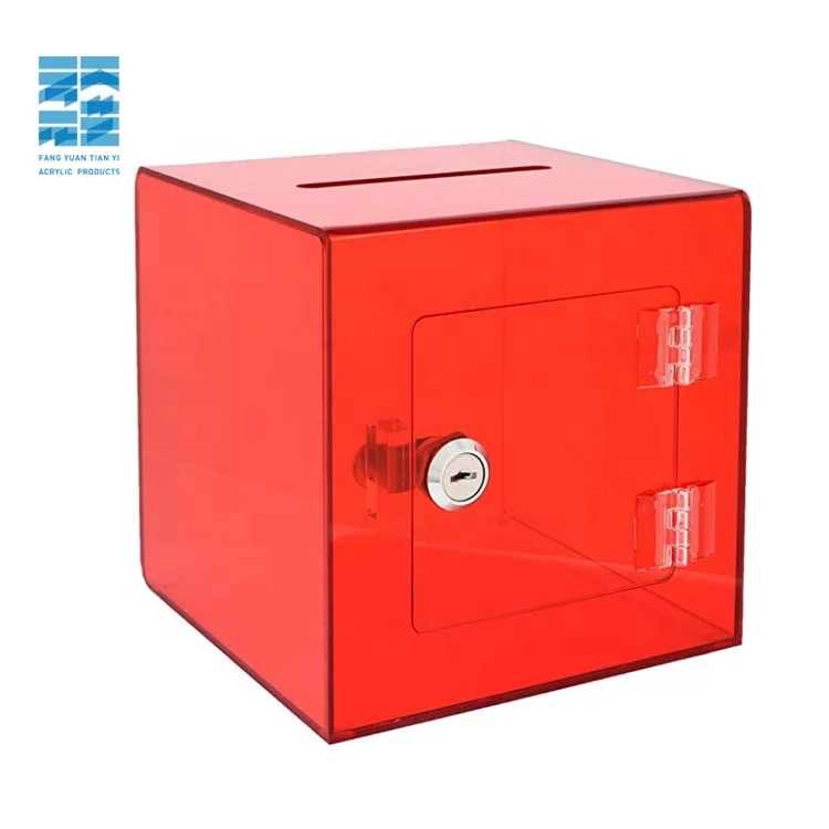 

Acrylic Ballot Box Donation Box with Easy Open Rear Door Acrylic Box with Lock