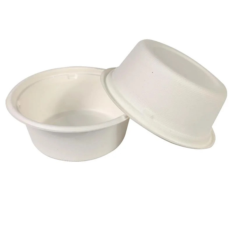 

Disposable paper packaging bowl biodegradable sugarcane pulp salad bowls, White or natural