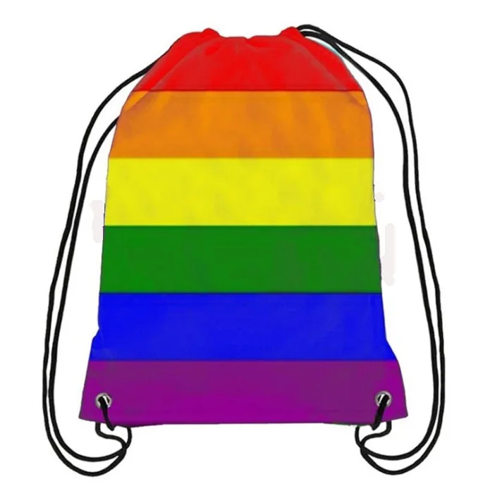 

Best cheapest Price Lgbt Lgbtq Gay Pride Drawstring Rainbow Backpack nylon drawstring bag backpack with logo, Custom color