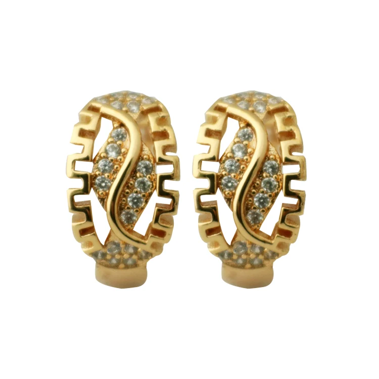 

2021 Wholesale design inspired gold plated fashion zircon earrings for women