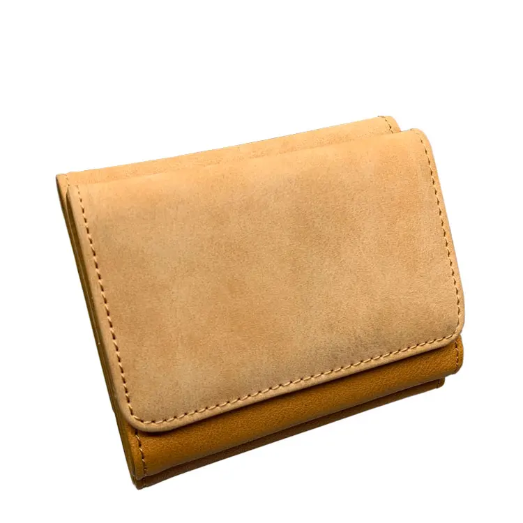 

Wholesale fashion handmade PU leather purse good quality mens leather wallets, Brown