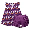 Outstanding Design Kids Clothing Sets Cute Ghost Print Outfits For Girls Nice Pearl Dress With Solid Short Set