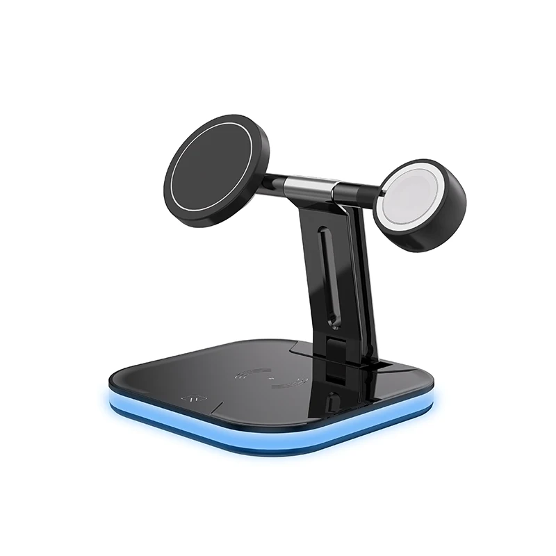 

Watch Fast Charger 4 In 1 Smart Wireless Mobile Phone Charger, Black white