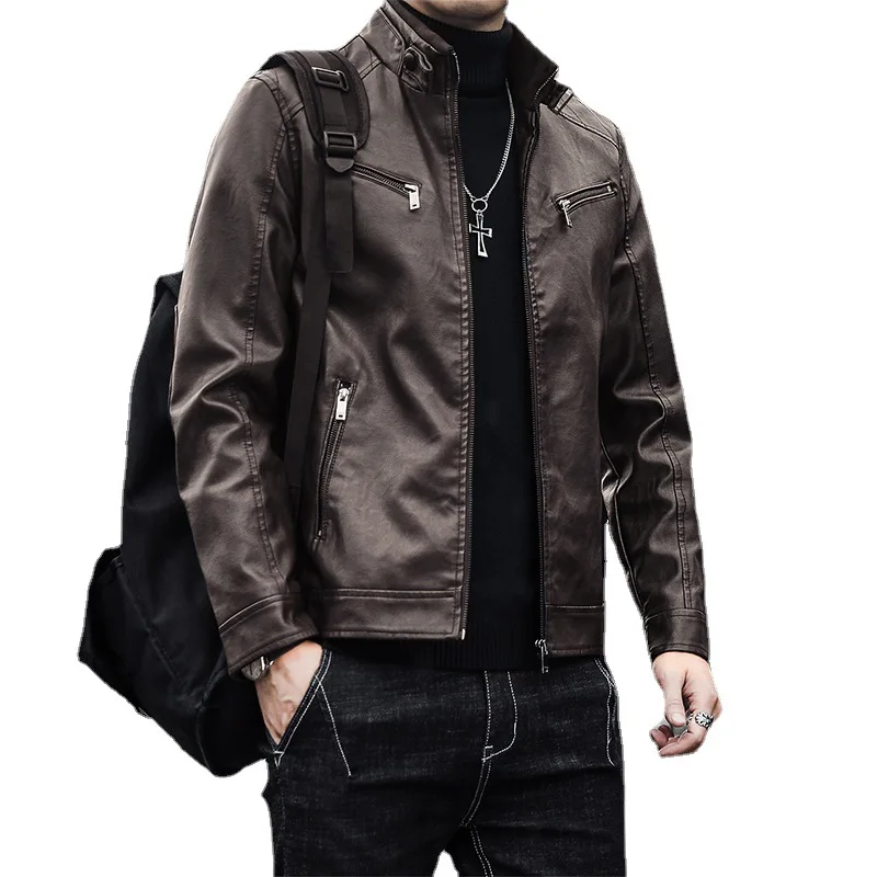 

Men's Cafe Racer Slim Fit Motorcycle Biker Classic Bomber Leather Jackets