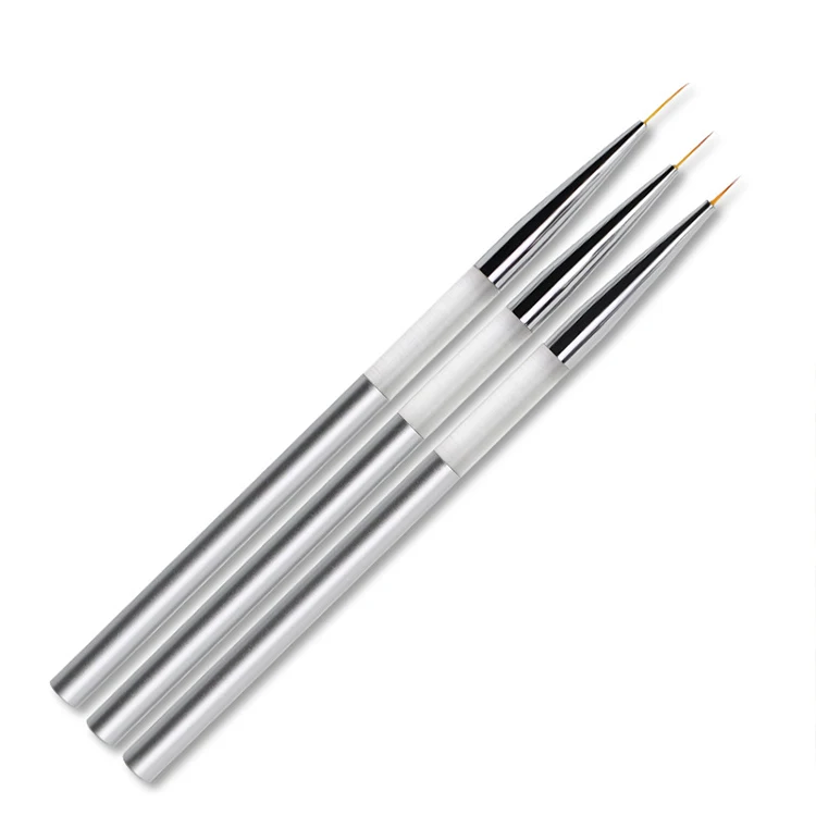

Hot sale Nylon Hair Thin Nail Art Liner Paint Brushes Set 3pcs/set for 3D drawing nail brush, Accept customized