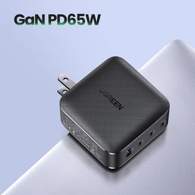 

Wholesale Ugreen 65W GaN Charger Quick Charge 4 Ports Type C PD USB Charger with QC 4.0 3.0 Fast Charger for iPhone 12 Pro IPad, Black