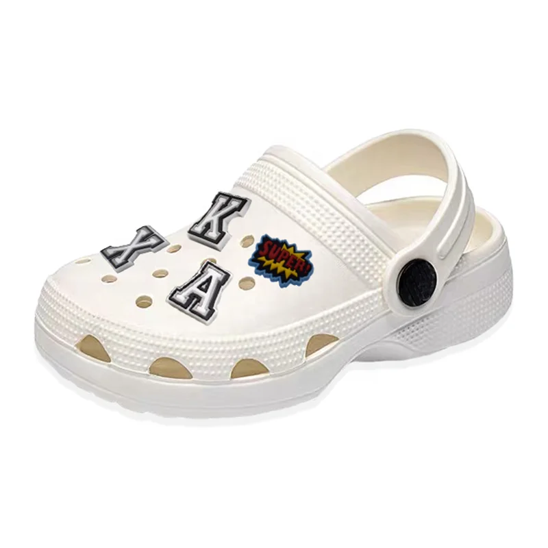 

American Hot Sale Cheap High Quality English Letter and number Clog Charm Shoe Accessories, As picture