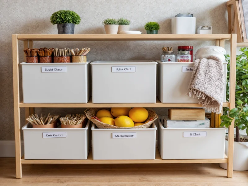 Craft zone maintenance routine with labeled organization system