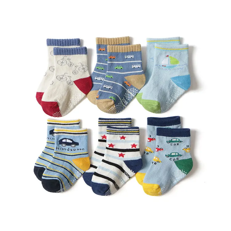 

Wholesale Infant New 3D Cartoon Cars Cute Anti Slip Infant Socks, Multi color