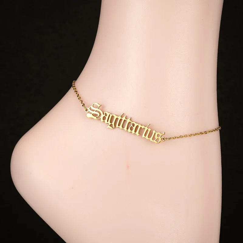 

Hot new constellation jewelry thick curb chain foot jewelry ankle anklet bracelet