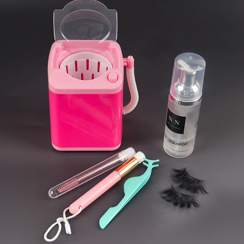 

top quality silk lash extensions pink lash foam shampoo eyelash cleaner, Pink and black