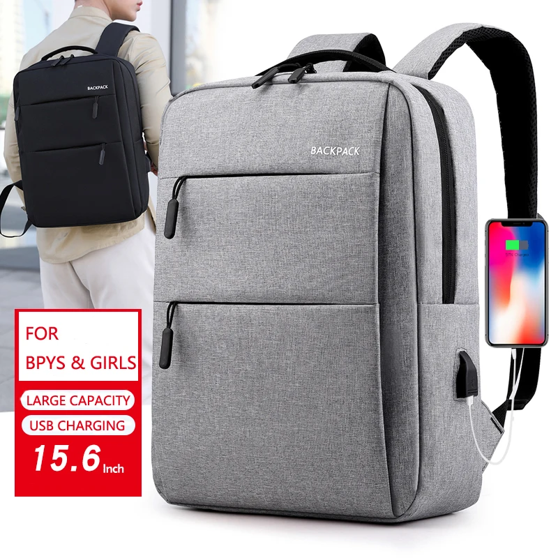 

kalanta Wholesale Logo Custom Durable Business Travel Waterproof Gray Oxford School Bag Cheap 15.6 Inch Student Laptop Backpack, Customized color