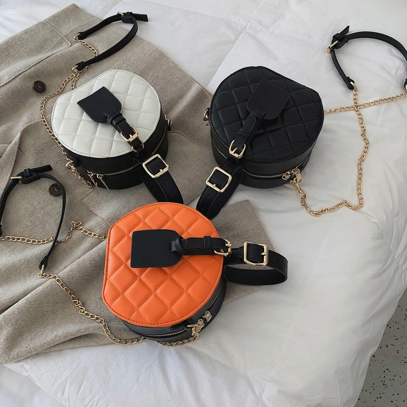 

GS235 New Ladies Hand Bags 2021 Round Crossbody Bag Ins Popular Fashion Chain Women Messenger Shoulder Bags, White,black,orange