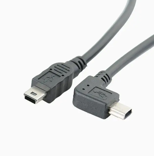 

27cm angle Mini usb 5pin male to Mini usb 5pin male data transfer power charge otg cable black color, Colorful