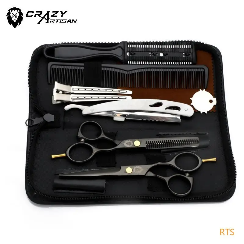 

Crazy Artisan customized black heavy duty barbering supplies grooming scissors