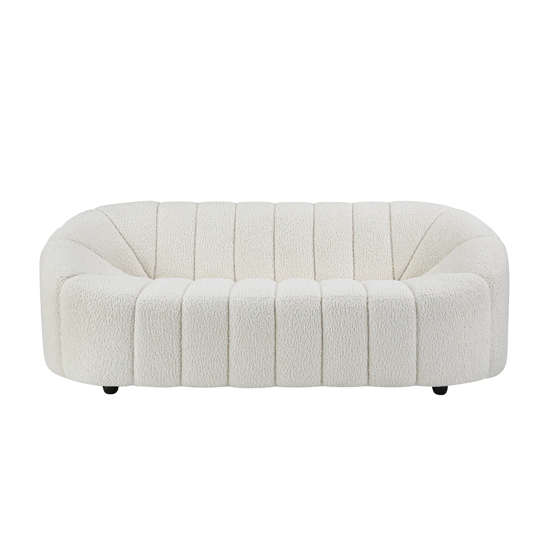 

Living Room Chairs KOL Furniture Modern Curved Osmash White Teddy Sherpa Sofas